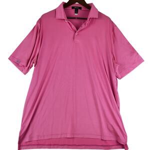RLX Ralph Lauren Polo Golf Shirt Mens XL Pink Striped Short Sleeve GUC